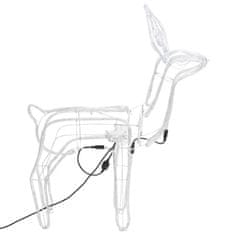 Vidaxl Figura severni jelen z gibljivo glavo hladno bel 76x42x87 cm