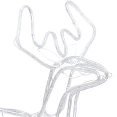Vidaxl Figura severni jelen z gibljivo glavo hladno bel 76x42x87 cm