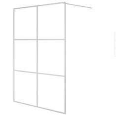 Vidaxl Pregrada za tuš srebrna 140x195 cm prozorno ESG steklo