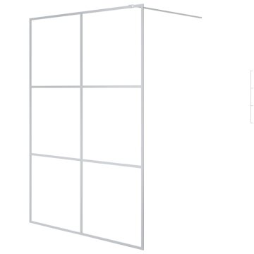 Vidaxl Pregrada za tuš srebrna 140x195 cm prozorno ESG steklo
