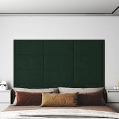 shumee vidaXL Stenski paneli 12 kosov temno zeleni 60x30 cm žamet 2,16 m²