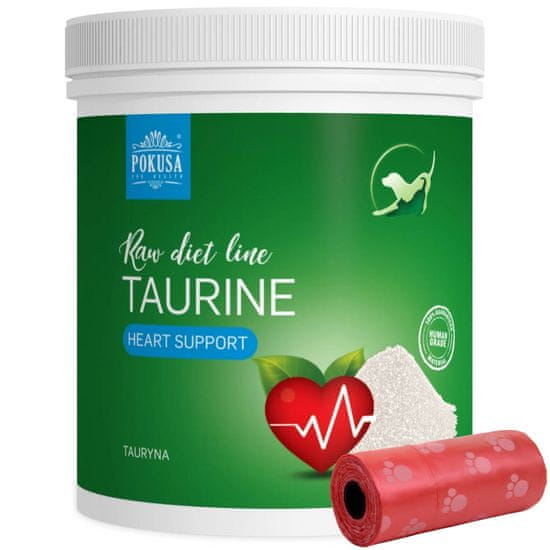 Pokusa Vitamini, dodatki za pse in mačke RawDietLine Taurine 400g + vrečke za iztrebke