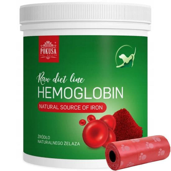 Pokusa Vitamini, dodatki za pse in mačke RawDietLine Hemoglobin 800g + vrečke za iztrebke