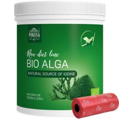 Pokusa Vitamini, dodatki za pse in mačke RawDietLine BIO Alga 350g + vrečke za iztrebke