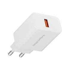 Krüger&Matz Polnilec USB Quick charger QC3.0, maks:18W, bele barve