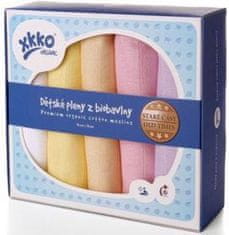 XKKO KIKKO Otroške plenice iz organskega bombaža Old Times 70x70 (5 kosov) - pastelne, za deklice