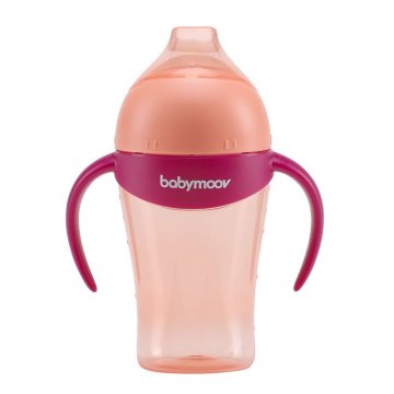 Babymoov skodelica z ročaji, ki ne kaplja 180ml Peach