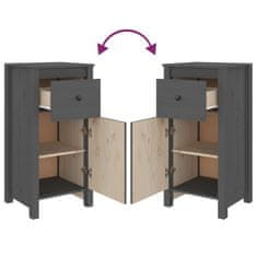 Vidaxl Komoda 2 kosa siva 40x35x80 cm trdna borovina