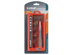 Extol Premium Vijačnik z nastavki Extol Premium (8819104) komplet 22 kosov, magnetni nastavek 115 mm, pinceta, CrV