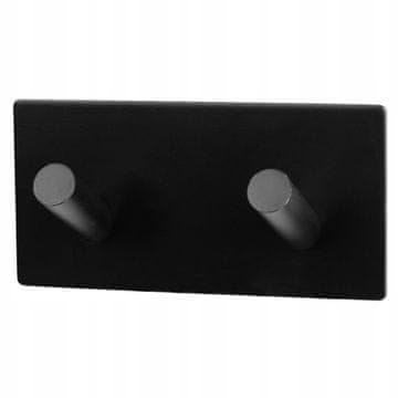 shumee Dvojni samolepilni stenski obešalnik TIMO, črn