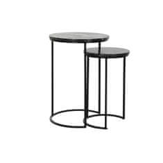DKD Home Decor Garnitura 2 miz DKD Home Decor Black Metal Marble 41 x 41 x 60 cm