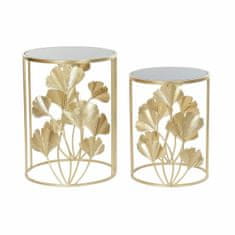 DKD Home Decor Komplet 2 majhnih mizic DKD Home Decor Golden Metal Crystal 41,5 x 41,5 x 55 cm