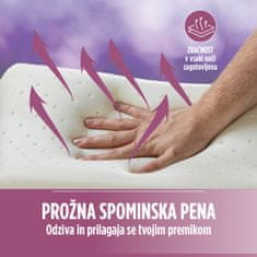 Family Lavender Memory anatomski vzglavnik iz spominske pene, 30x50x7/9 cm