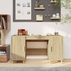 Vidaxl Pisalna miza sonoma hrast 140x50x75 cm konstruiran les
