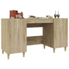 Vidaxl Pisalna miza sonoma hrast 140x50x75 cm konstruiran les