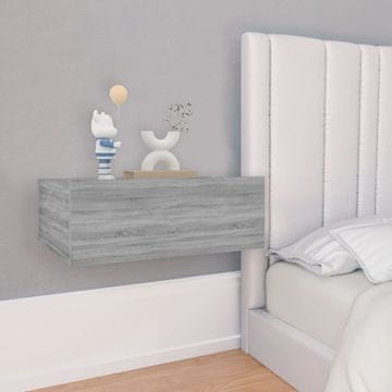 Vidaxl vidaXL Viseča nočna omarica, komplet 2 kosov, siva sonoma hrastova barva, 40x30x15 cm