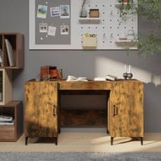 Vidaxl Pisalna miza dimljeni hrast 140x50x75 cm inženirski les