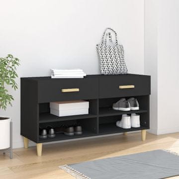 Vidaxl vidaXL Omarica za čevlje črna 102x35x55 cm material na osnovi lesa