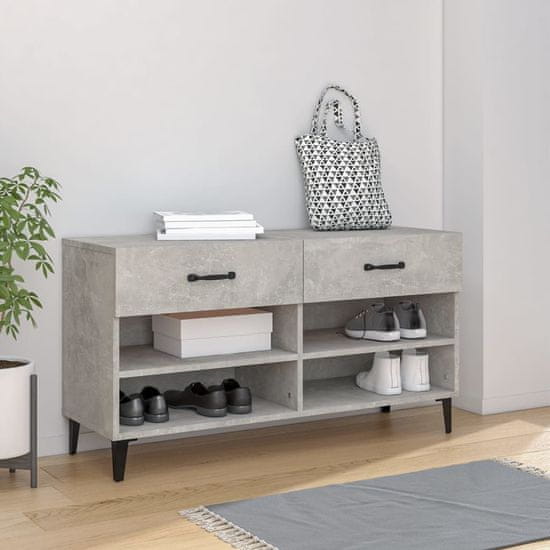 Vidaxl Omarica za čevlje siva 102x35x55 cm inženirski les