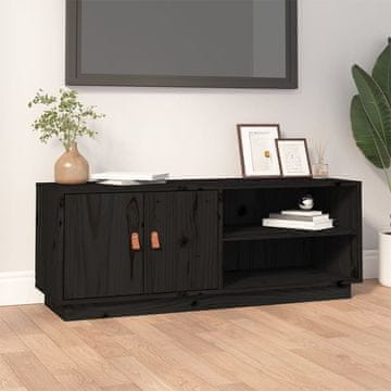 Vidaxl vidaXL TV omarica črna 105x34x40 cm masivni borov les