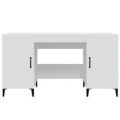 Vidaxl Pisalna miza bela 140x50x75 cm konstruiran les
