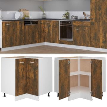 Vidaxl vidaXL Kuhinjska omarica dimljen hrast 75,5x75,5x80,5 cm
