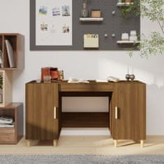 Vidaxl Pisalna miza rjav hrast 140x50x75 cm inženirski les