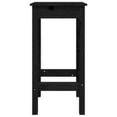 Vidaxl Barski stol 2 kosa črne barve 40x40x78 cm trdna borovina