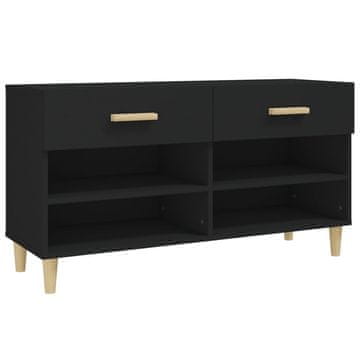 Vidaxl Omarica za čevlje črna 102x35x55 cm inženirski les