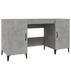 Vidaxl Pisalna miza betonsko siva 140x50x75 cm konstruiran les