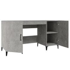 Vidaxl Pisalna miza betonsko siva 140x50x75 cm konstruiran les
