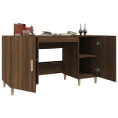 Vidaxl Pisalna miza rjav hrast 140x50x75 cm inženirski les