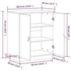 Vidaxl Komoda 65,5x40x75 cm trdna borovina