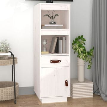 Vidaxl vidaXL Omarica bela 34x40x108,5 cm masivni borov les