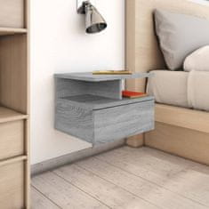 Vidaxl Lebdeča nočna omarica siva 2 kosa sonoma 40x31x27 cm inž. les