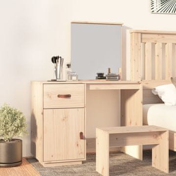 Vidaxl vidaXL Toaletna mizica, 95x50x134 cm, masivni borov les