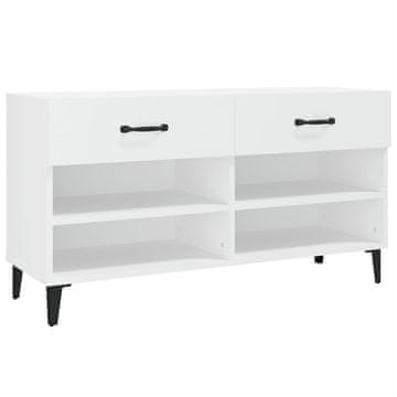 Vidaxl Omarica za čevlje bela 102x35x55 cm inženirski les