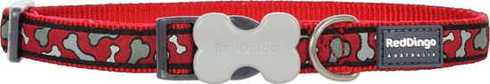 Red Dingo Najlonska ovratnica z rdečimi kostmi