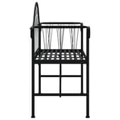 Vidaxl Vrtna klop za 2 osebi 128 cm črno jeklo