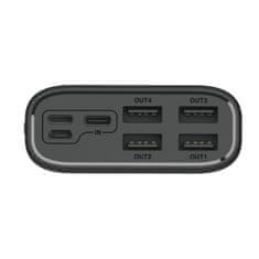 slomart powerbank, prenosna baterija 30000mAh 4 x USB z LCD zaslonom 2A, črn
