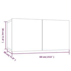 Vidaxl Viseča TV omarica dimljeni hrast 60x30x30 cm inženirski les