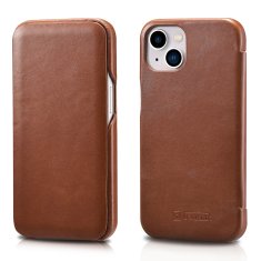 iCARER curved edge vintage folio leather case iphone 13 brown (rix1302-bn)