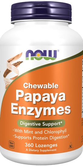 NOW Foods Papaya Enzymes, naravni prebavni encimi, 360 pastil