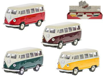 Kinsmart VW Classic bus 1962 1:64 - mešanica barv (rdeča, bordo, rumena, zelena)