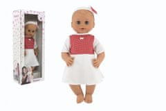 Lutka/dojenček Hamiro mrka 50cm, masivno telo, obleka bela + rdeča pika 0m+