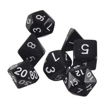 Northix Paket 7 kock za Dungeons and Dragons (črna)