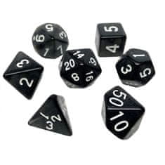 Northix Paket 7 kock za Dungeons and Dragons (črna) 