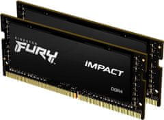 Kingston FURY Impact RAM pomnilnik, 32 GB, 3200 MHz, DDR4, CL20, SODIMM, 2 kos (KF432S20IBK2/32)