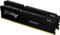 Kingston FURY Beast Black RAM pomnilnik, 64 GB, 5600 MHz, DDR5, CL40, DIMM, 2 kos (KF556C40BBK2-64)