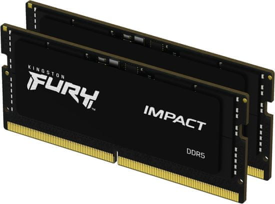 Kingston FURY Impact RAM pomnilnik, 32 GB, 4800 MT/s, DDR5, CL38, SODIMM, 2 kos (KF548S38IBK2-32)
